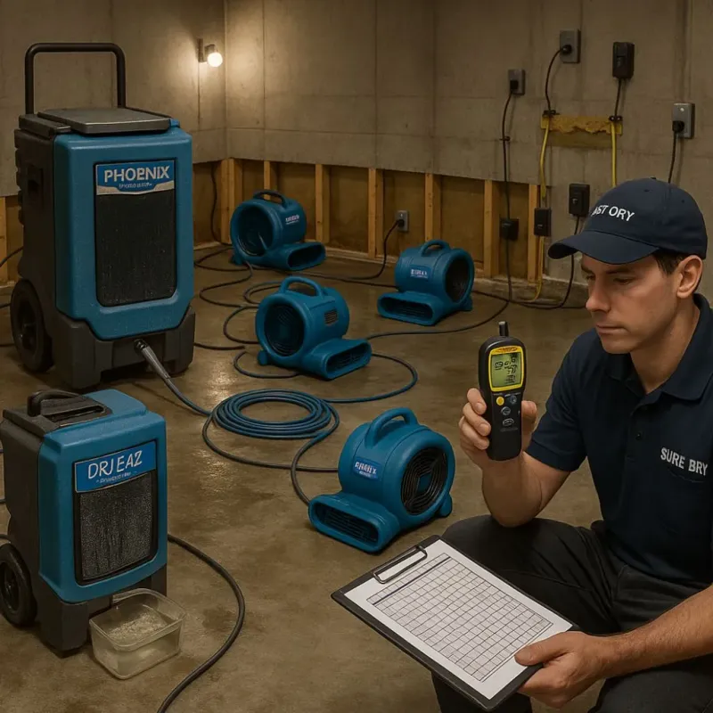 Structural Drying and Dehumidification process in Kettering, MD